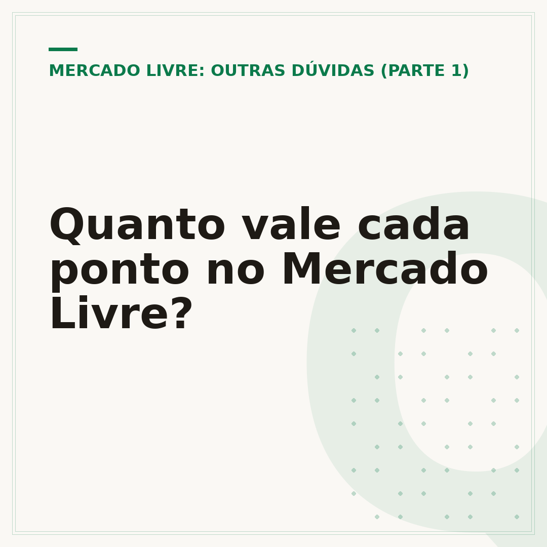 Quanto vale cada ponto no Mercado Livre?