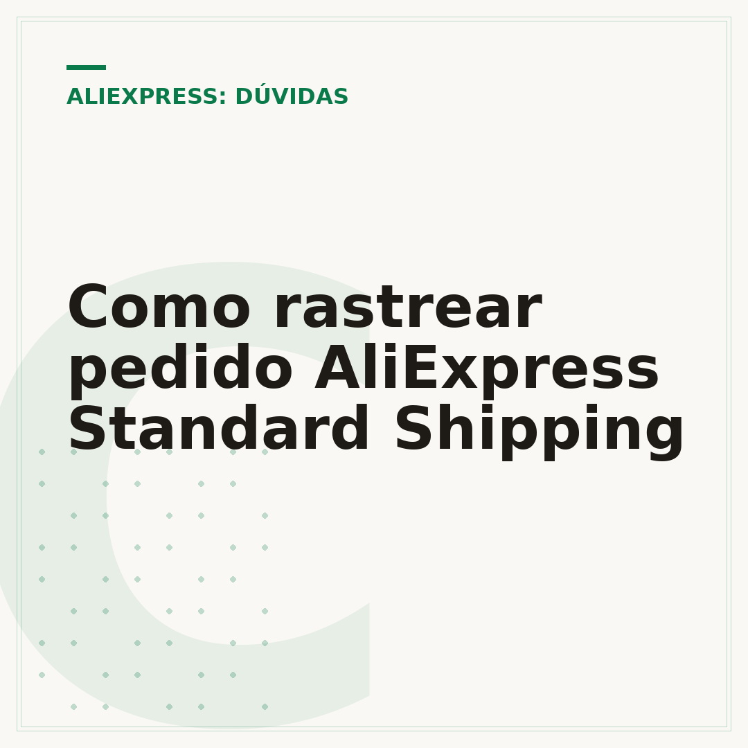 Como rastrear pedido AliExpress Standard Shipping