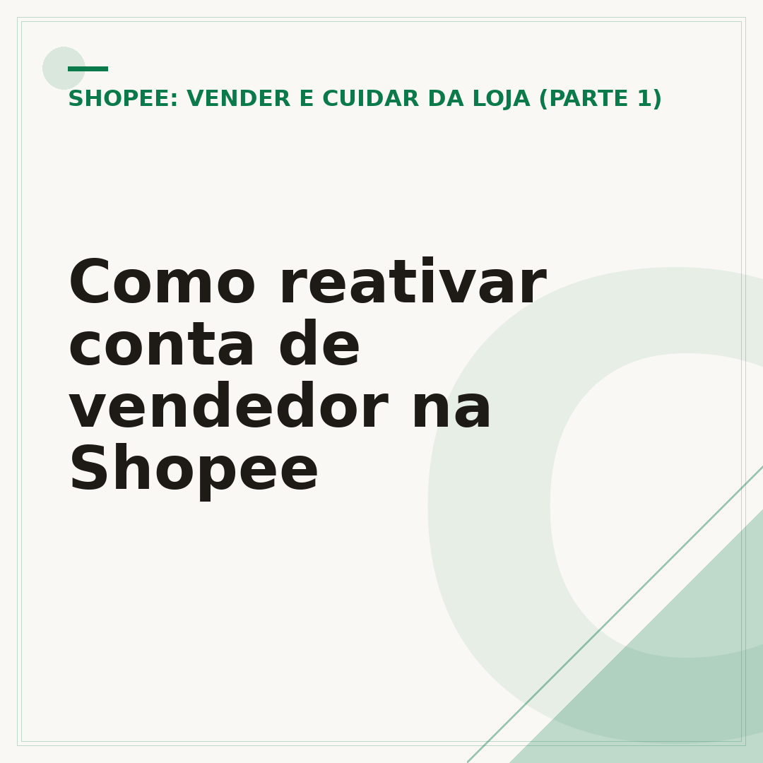 Como reativar conta de vendedor na Shopee