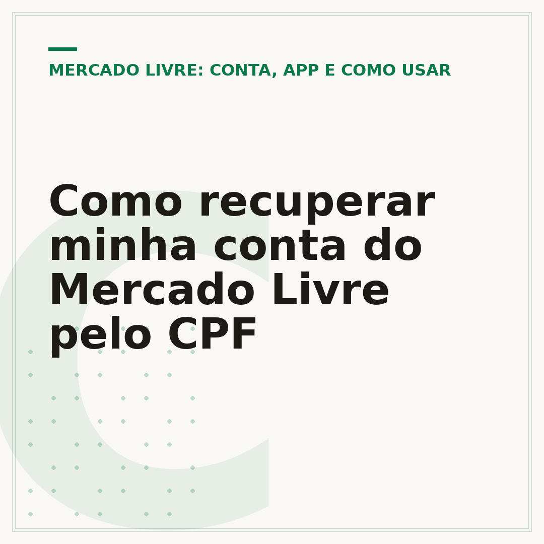 Como recuperar minha conta do Mercado Livre pelo CPF