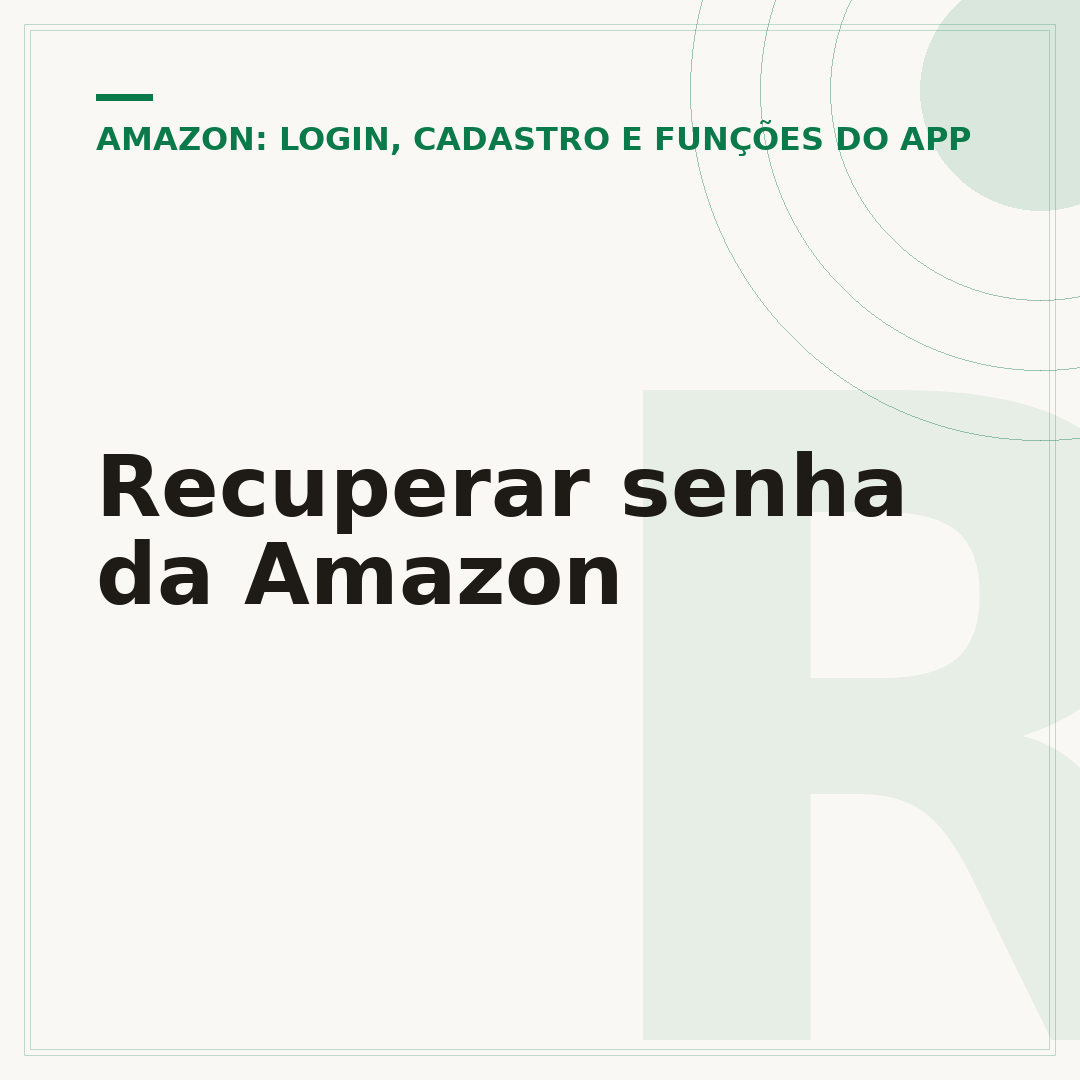 Recuperar senha da Amazon