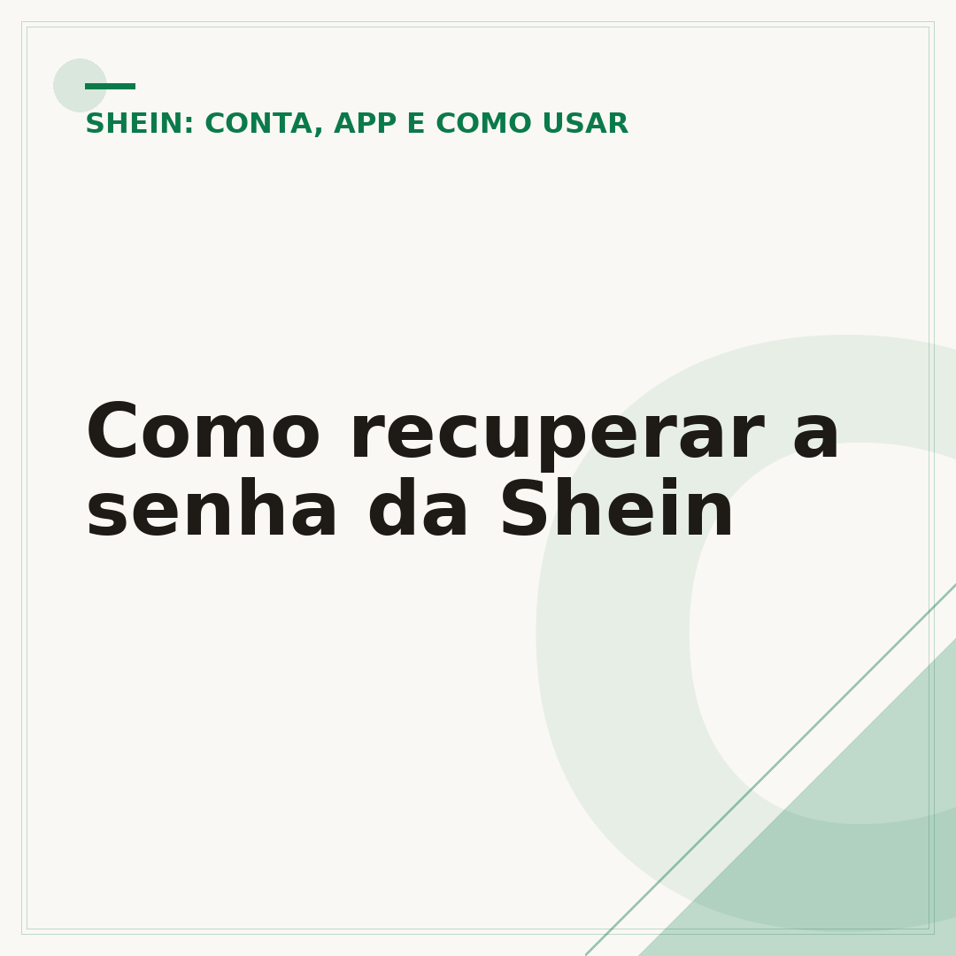 Como recuperar a senha da Shein