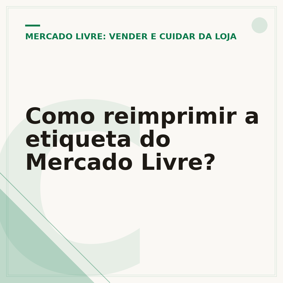 Como reimprimir a etiqueta do Mercado Livre?