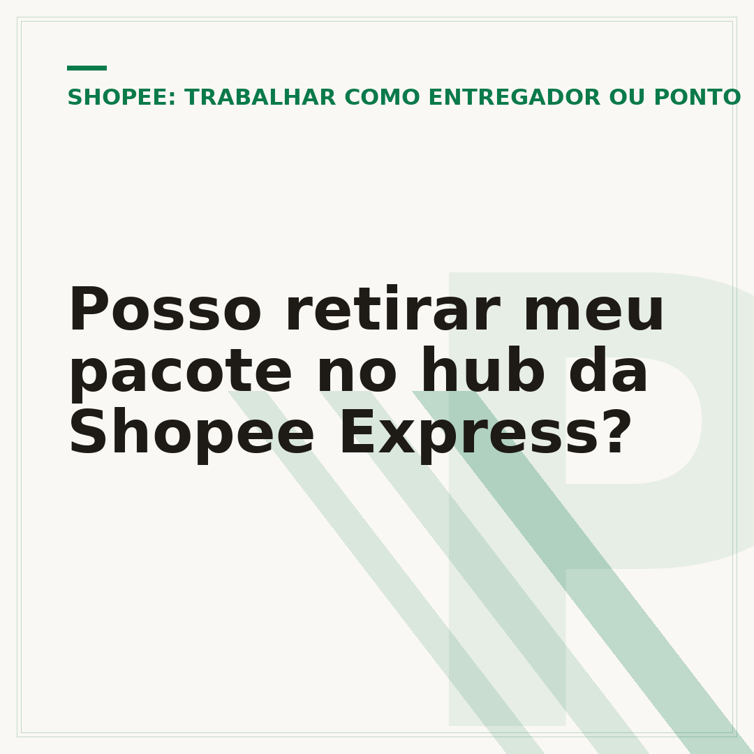 Posso retirar meu pacote no hub da Shopee Express?