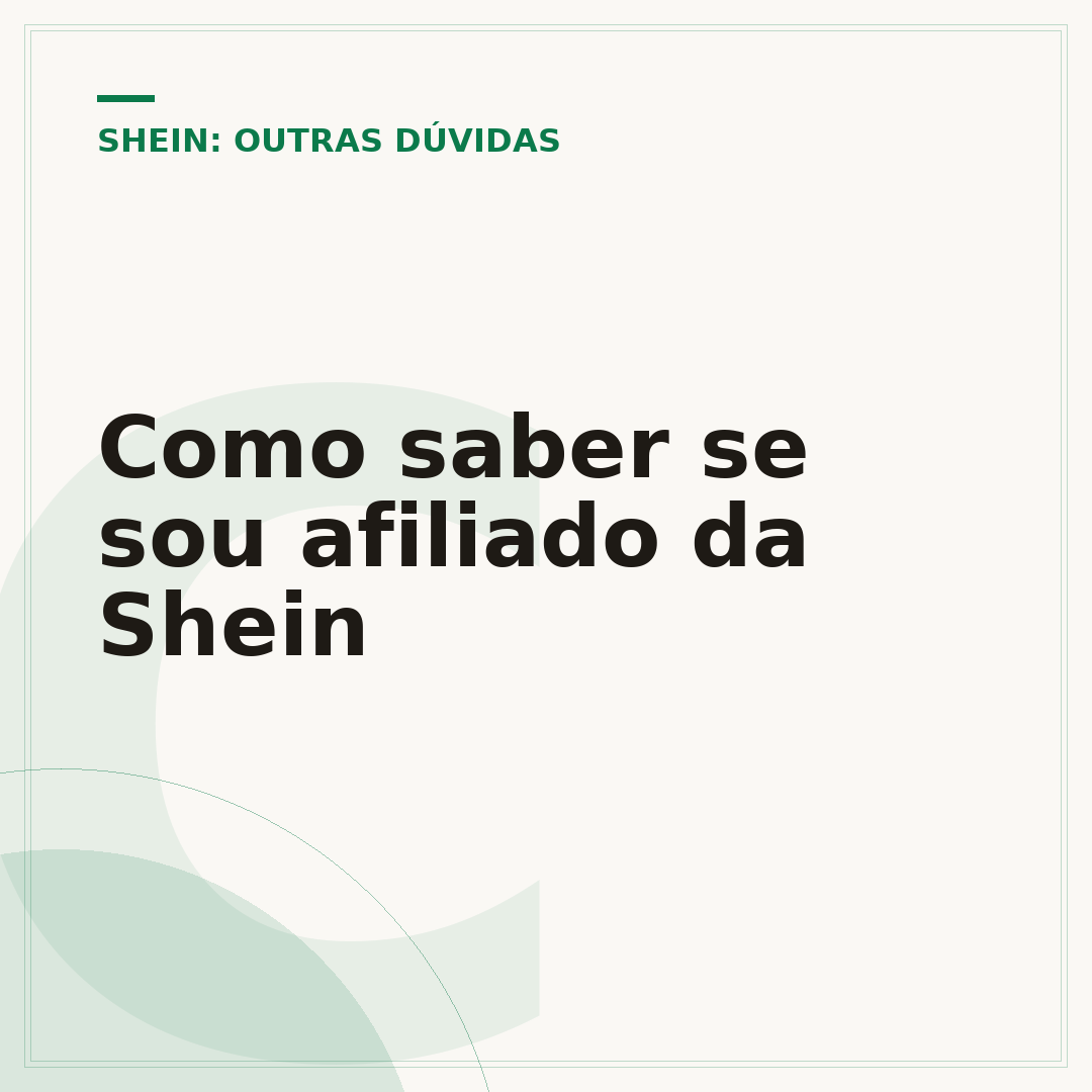 Como saber se sou afiliado da Shein