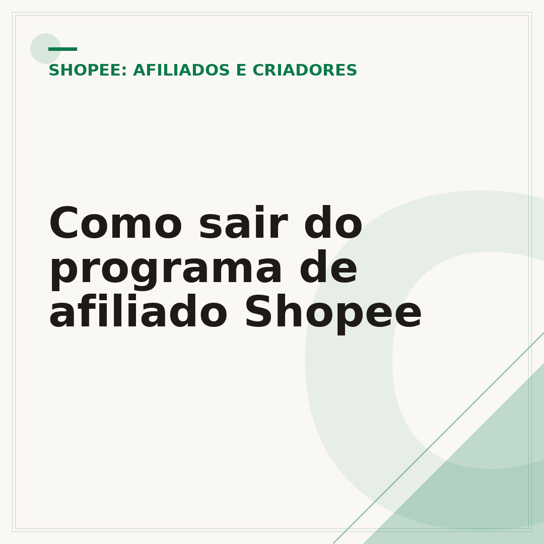 Como sair do programa de afiliado Shopee