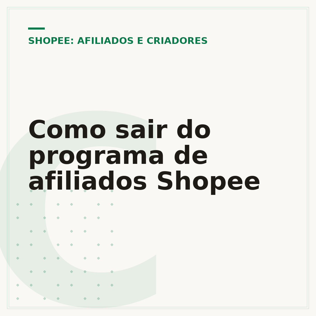 Como sair do programa de afiliados Shopee
