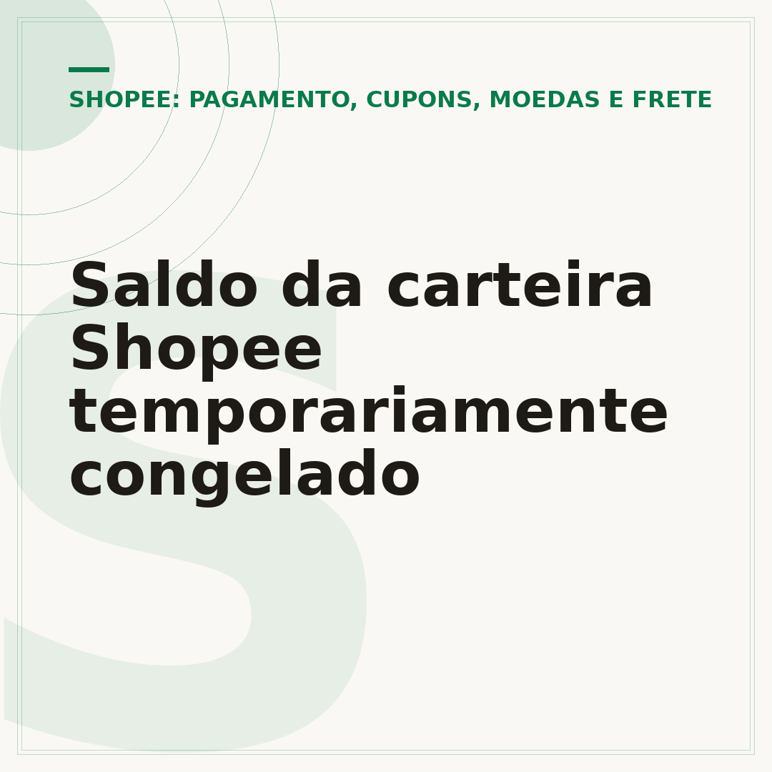 Saldo da carteira Shopee temporariamente congelado