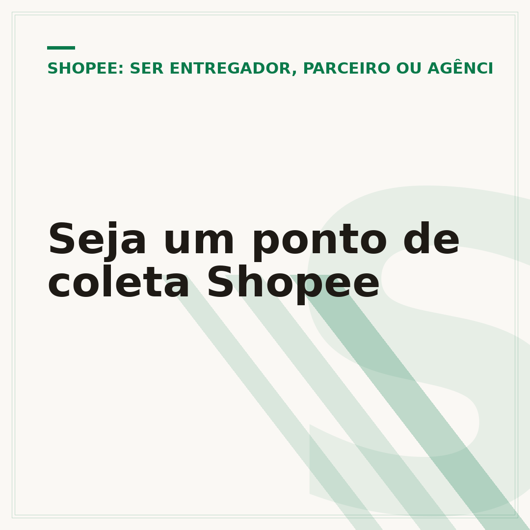 Seja um ponto de coleta Shopee