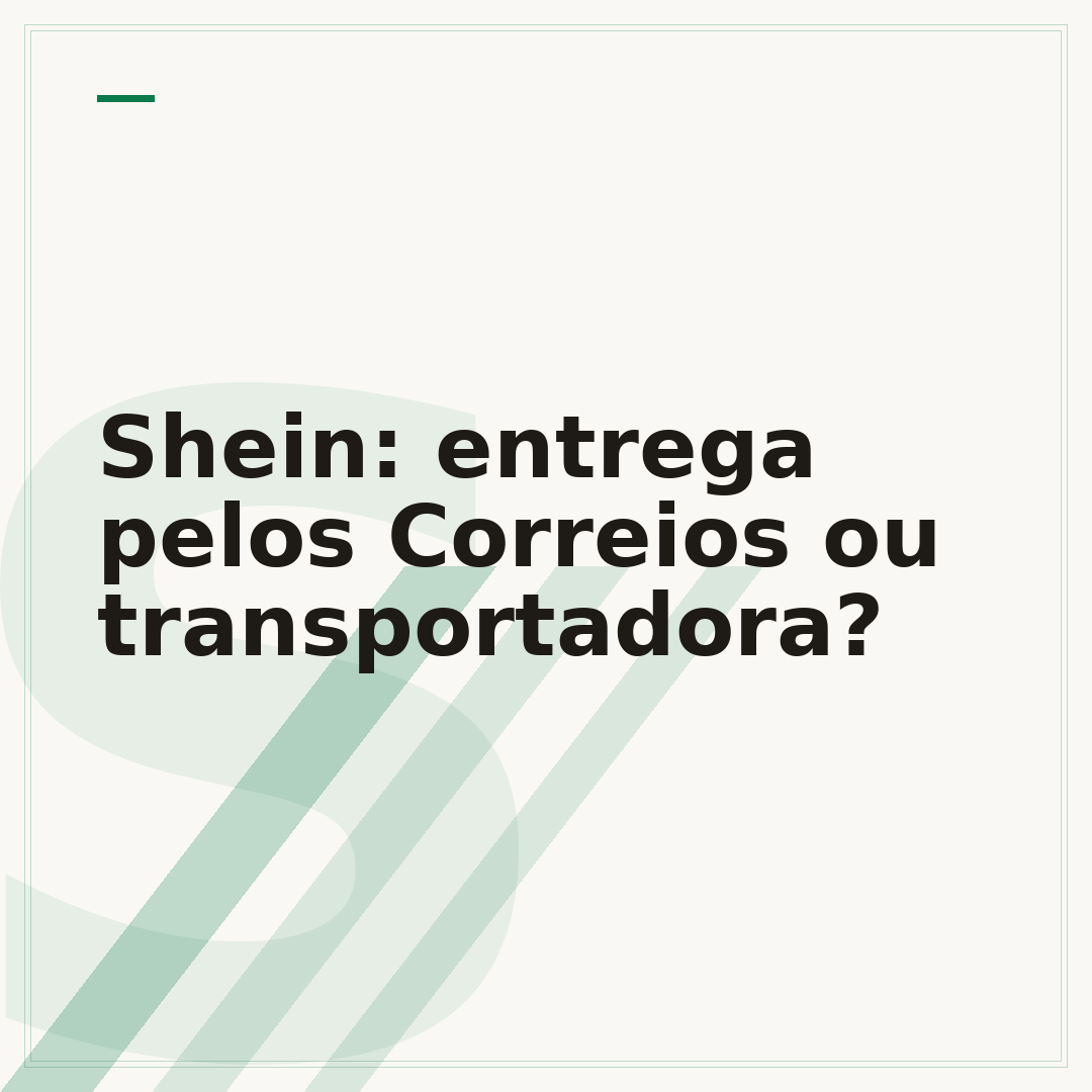 Shein: entrega pelos Correios ou transportadora?