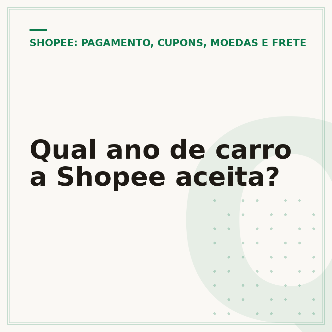 Qual ano de carro a Shopee aceita?