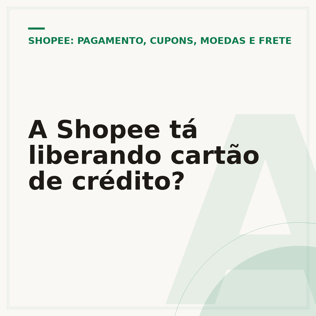 A Shopee tá liberando cartão de crédito?