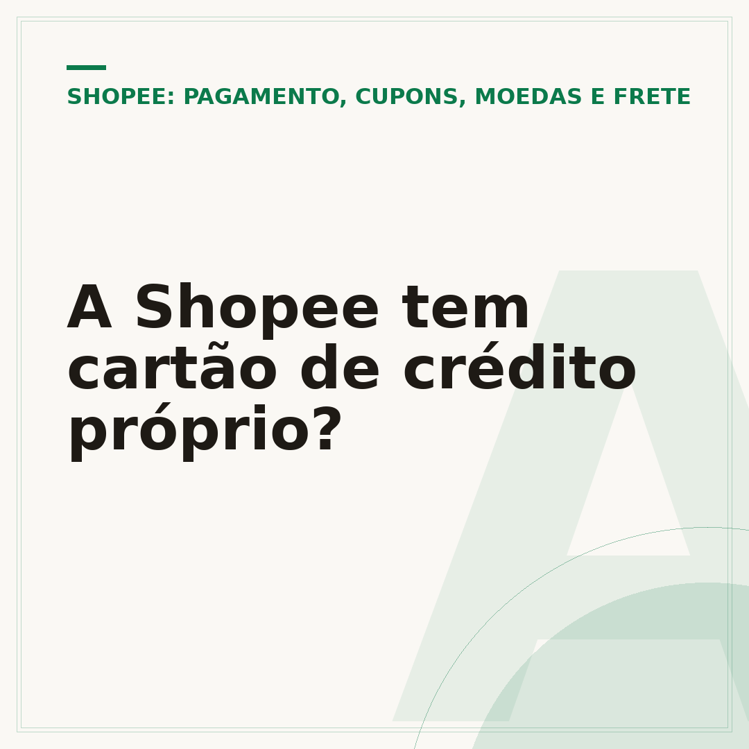 A Shopee tem cartão de crédito próprio?