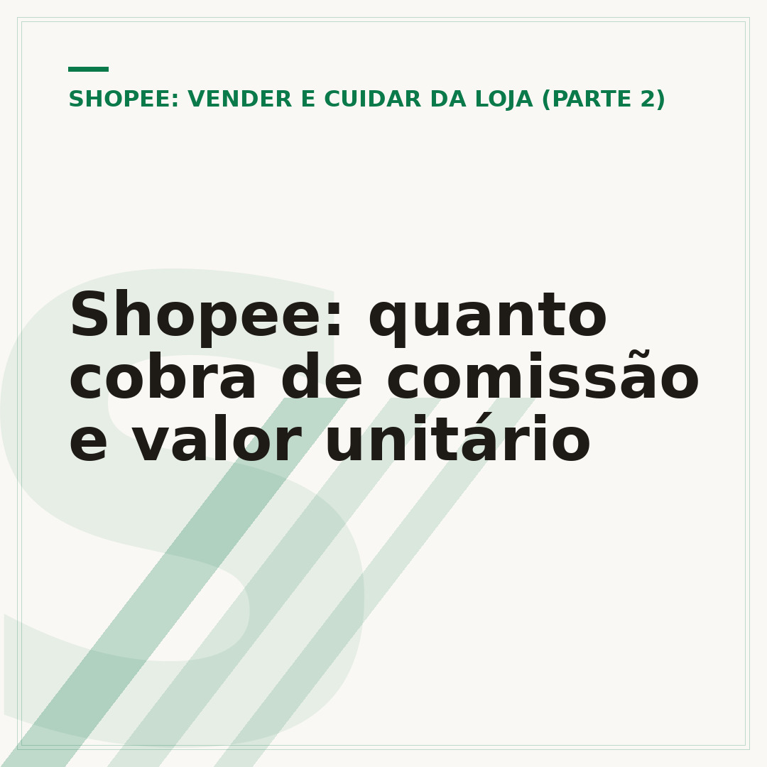 Shopee: quanto cobra de comissão e valor unitário