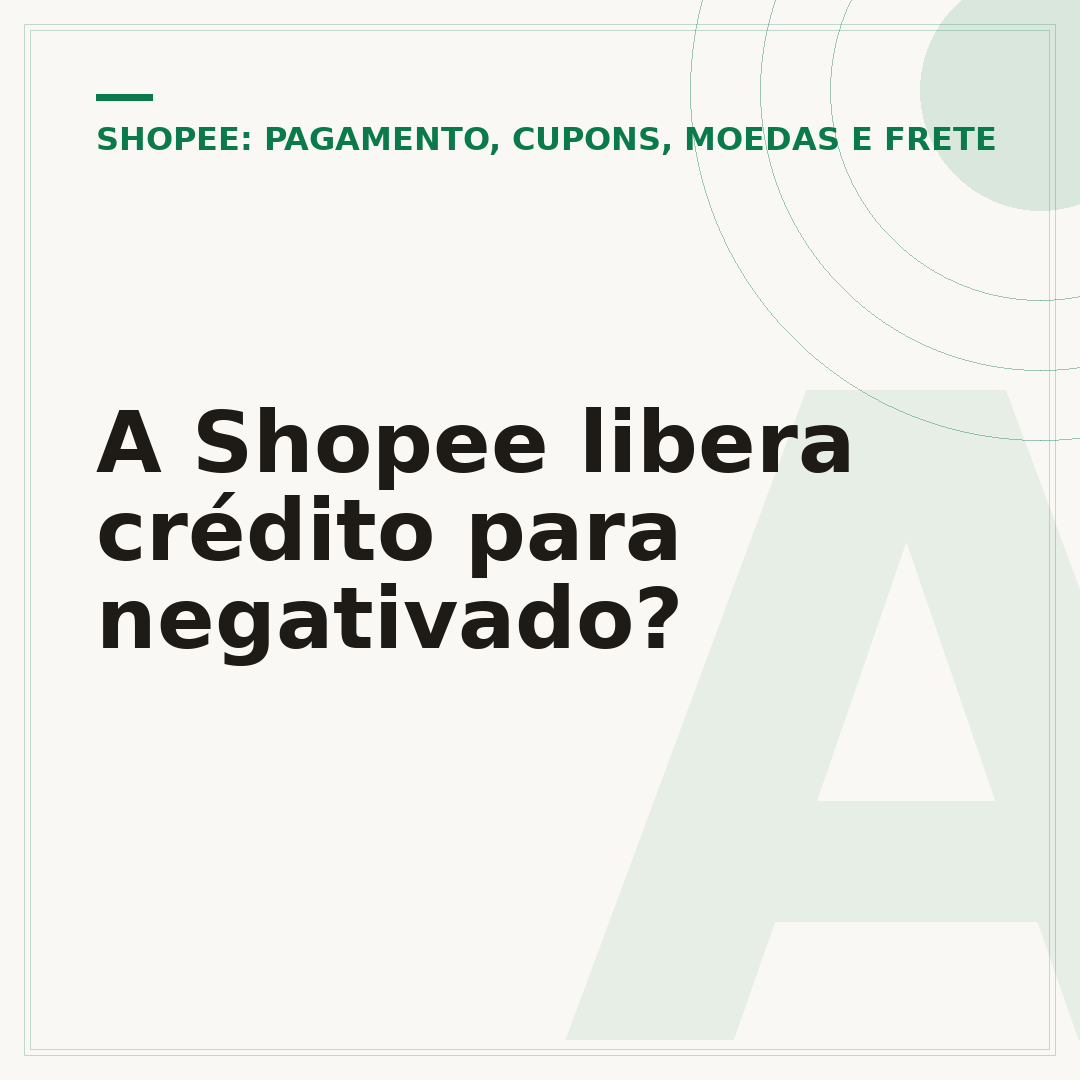A Shopee libera crédito para negativado?