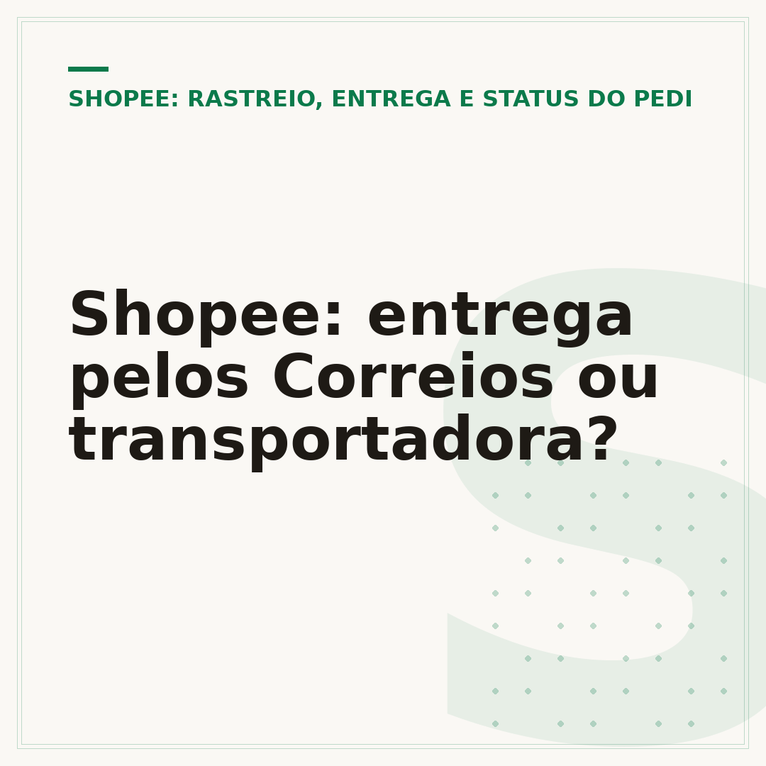 Shopee: entrega pelos Correios ou transportadora?