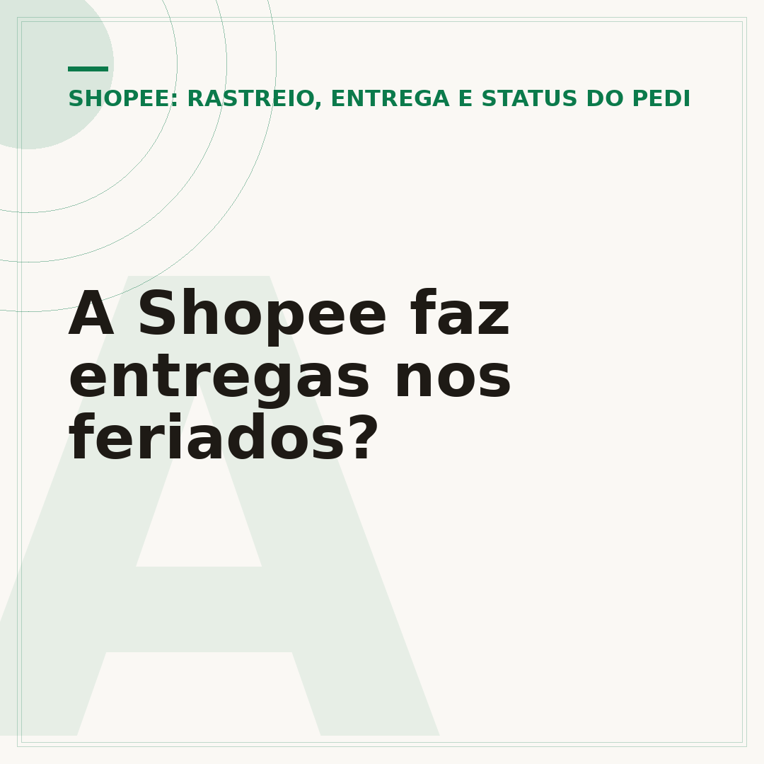 A Shopee faz entregas nos feriados?