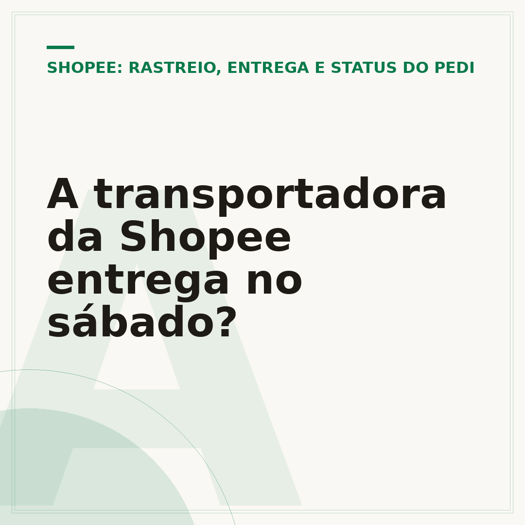 A transportadora da Shopee entrega no sábado?