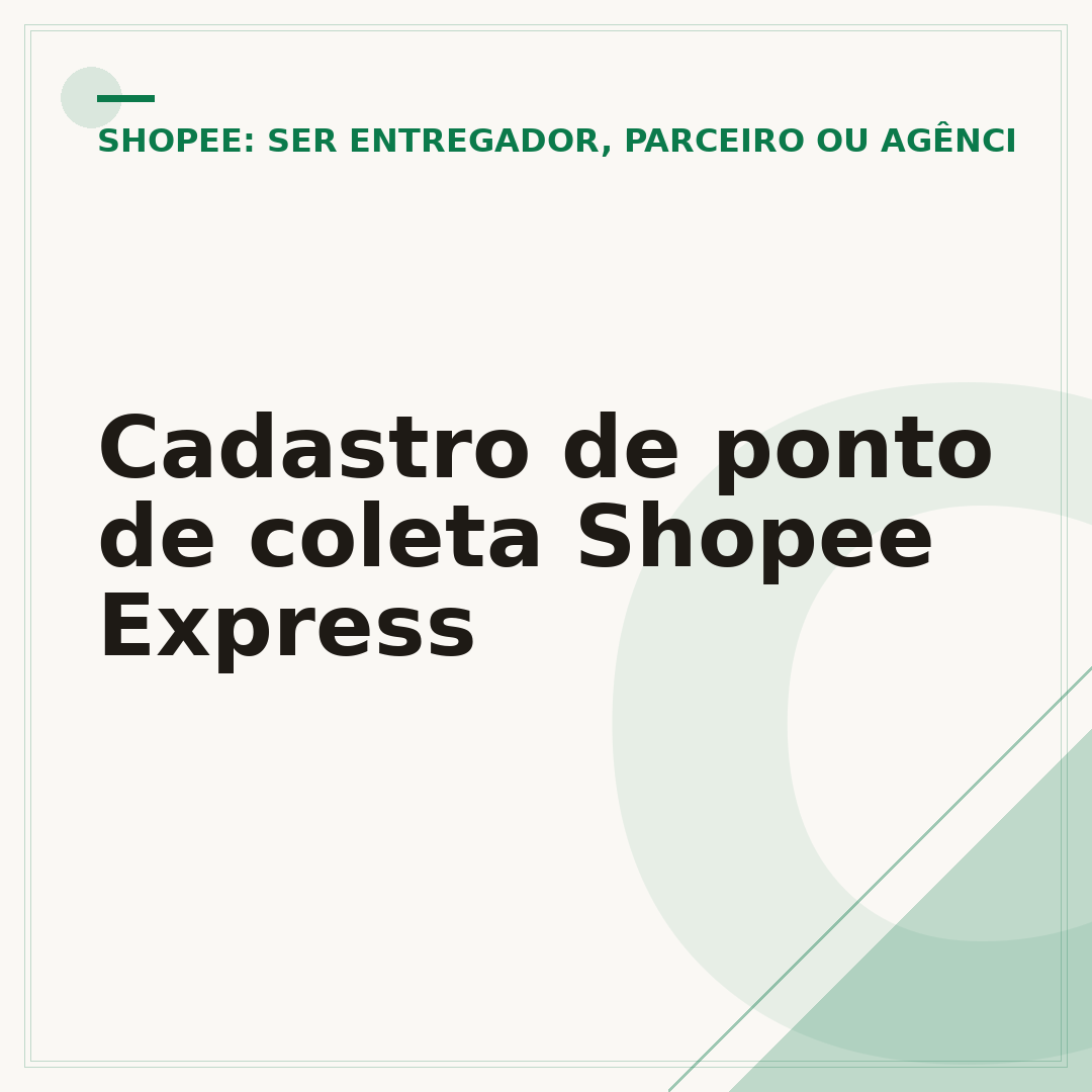Cadastro de ponto de coleta Shopee Express