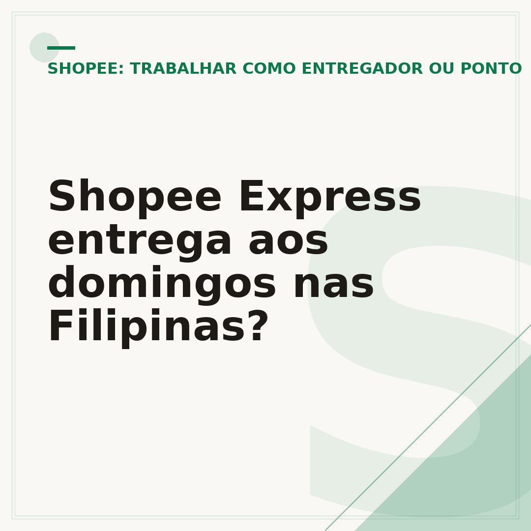Shopee Express entrega aos domingos nas Filipinas?