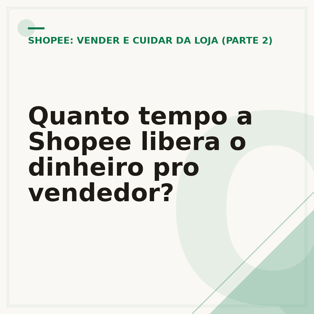 Quanto tempo a Shopee libera o dinheiro pro vendedor?