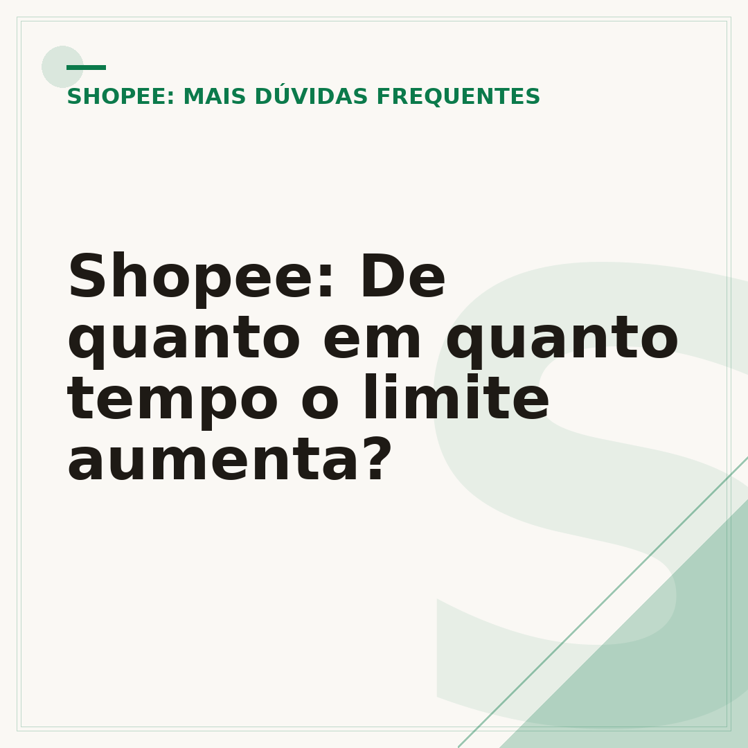 Shopee: De quanto em quanto tempo o limite aumenta?