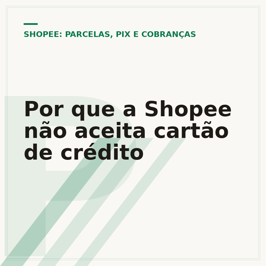 Por que a Shopee não aceita cartão de crédito