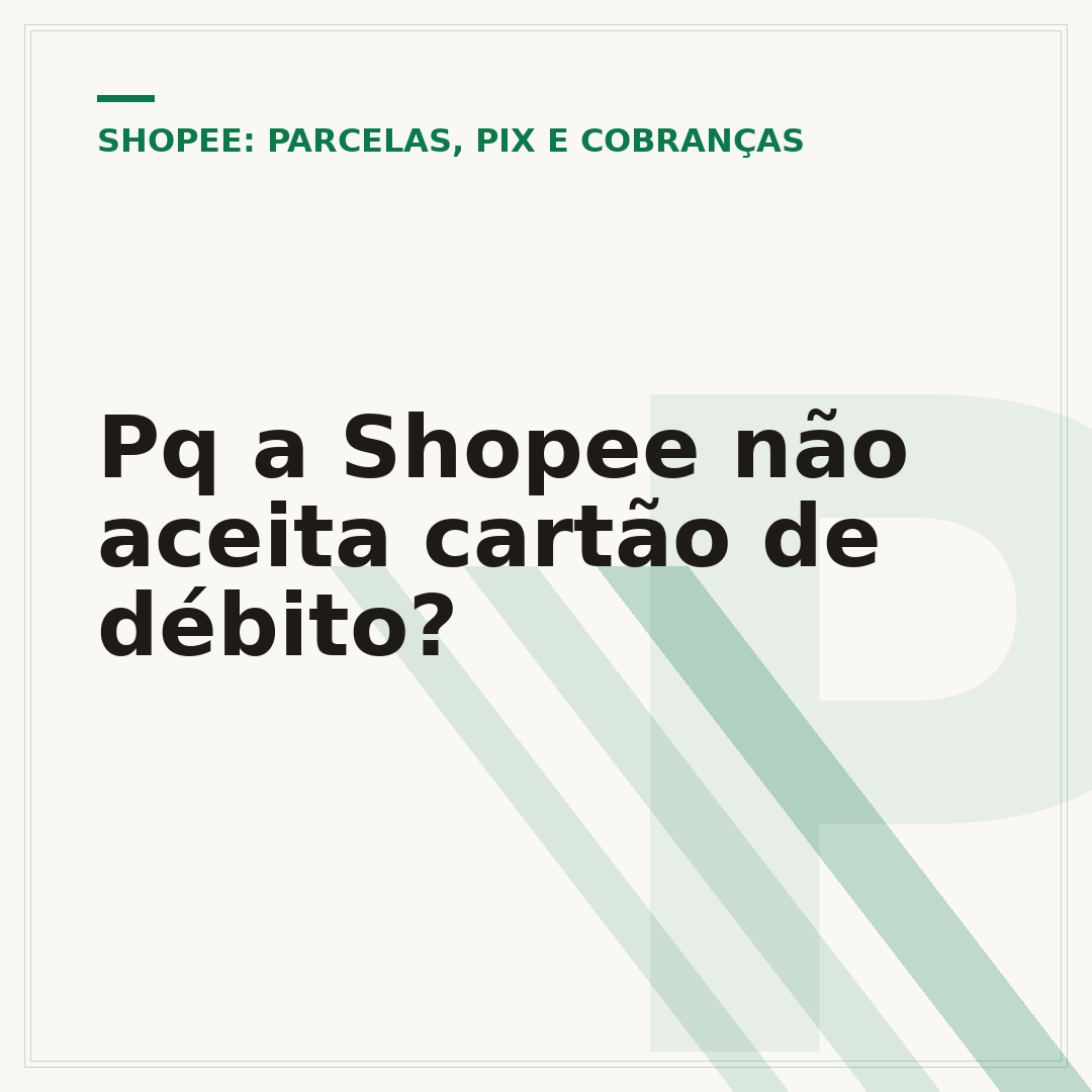 Pq a Shopee não aceita cartão de débito?