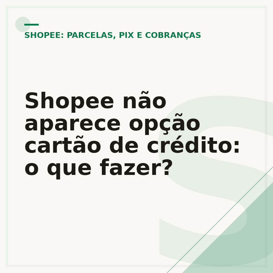 Shopee não aparece opção cartão de crédito: o que fazer?
