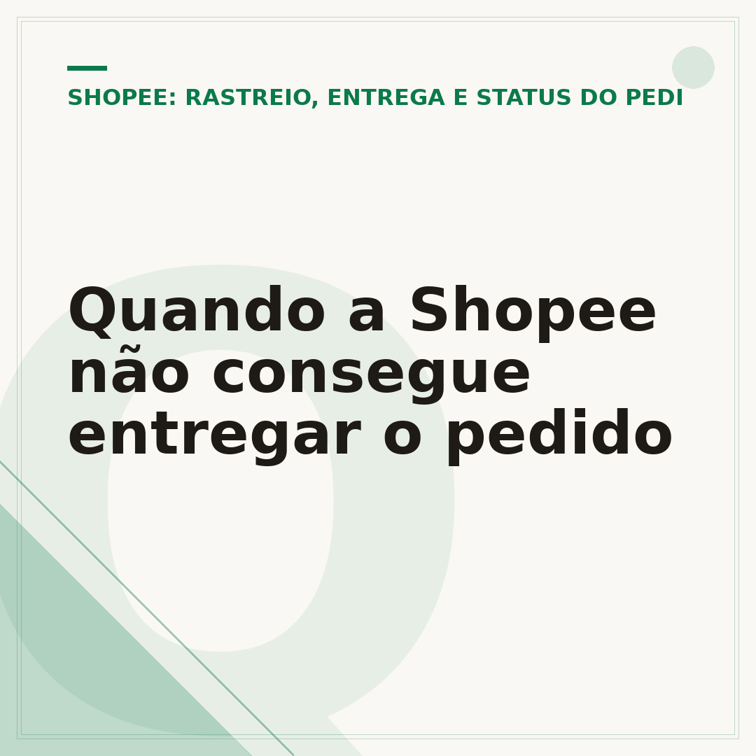 Quando a Shopee não consegue entregar o pedido