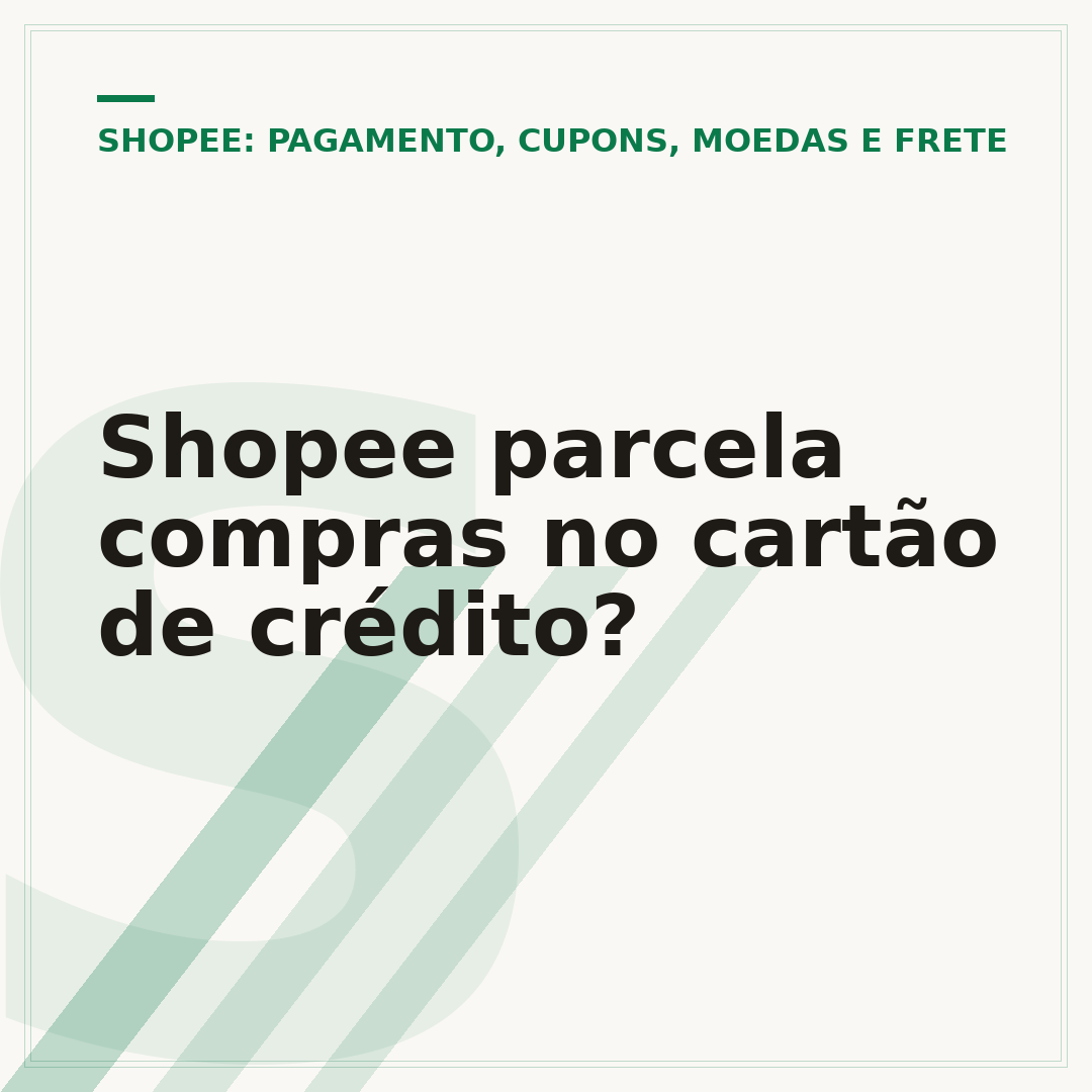 Shopee parcela compras no cartão de crédito?