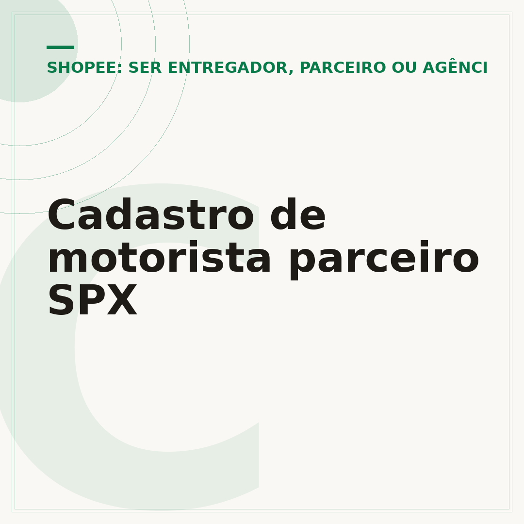 Cadastro de motorista parceiro SPX