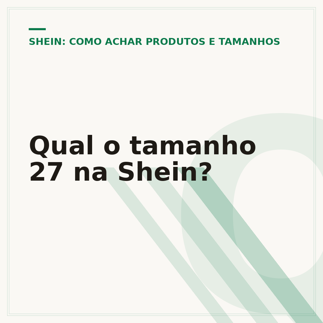 Qual o tamanho 27 na Shein?