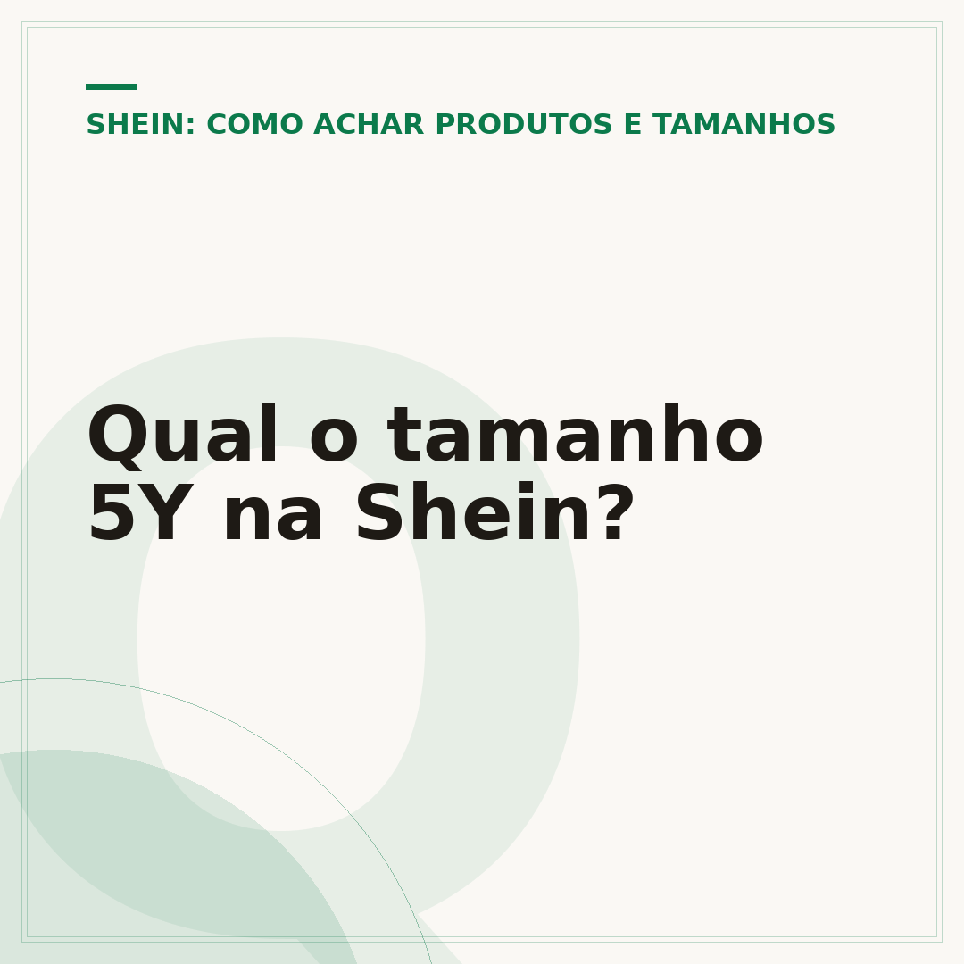 Qual o tamanho 5Y na Shein?
