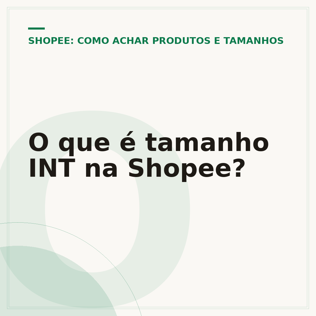 O que é tamanho INT na Shopee?