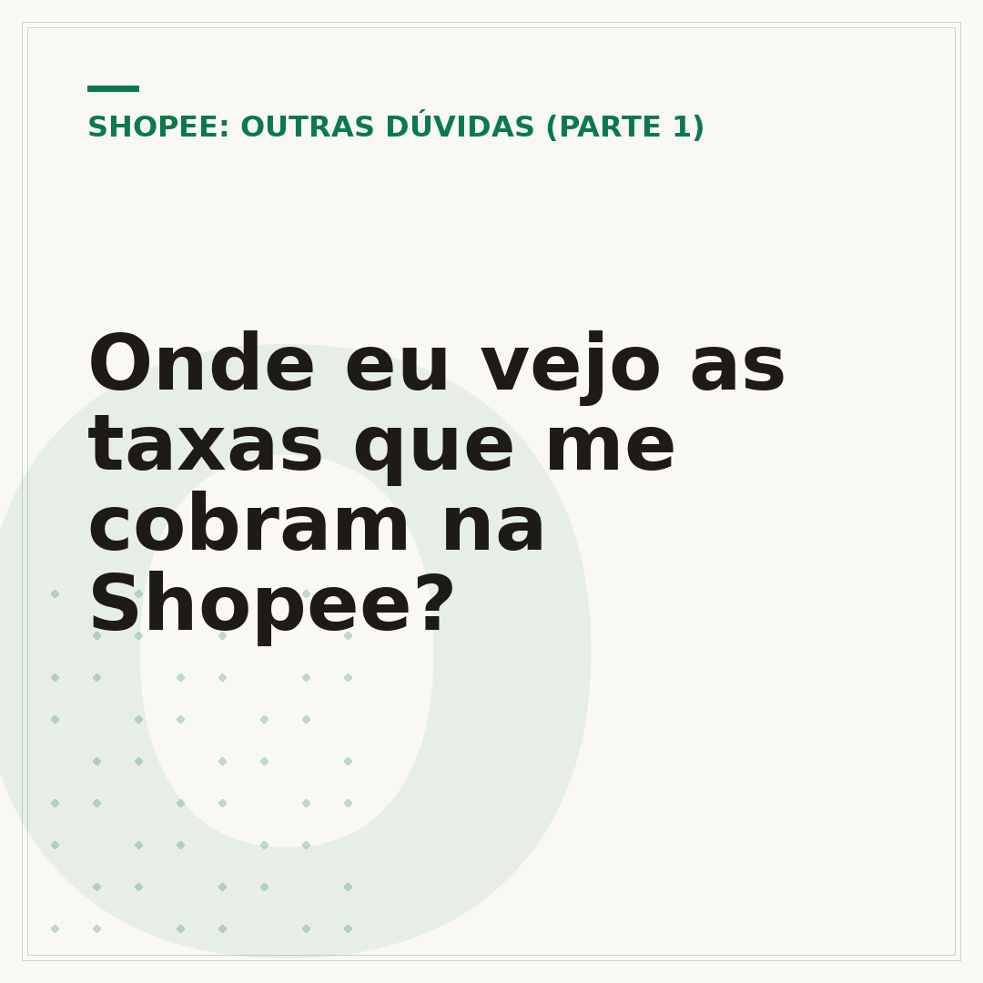 Onde eu vejo as taxas que me cobram na Shopee?