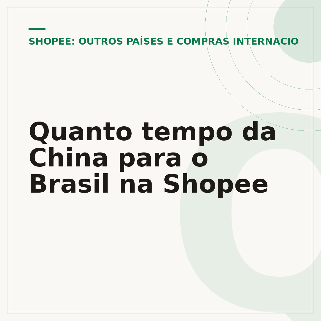 Quanto tempo da China para o Brasil na Shopee