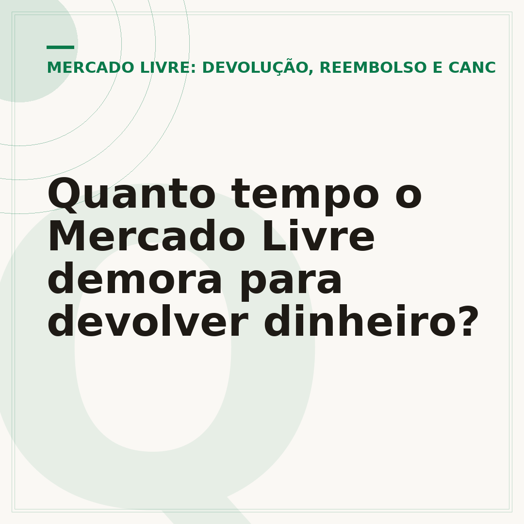 Quanto tempo o Mercado Livre demora para devolver dinheiro?