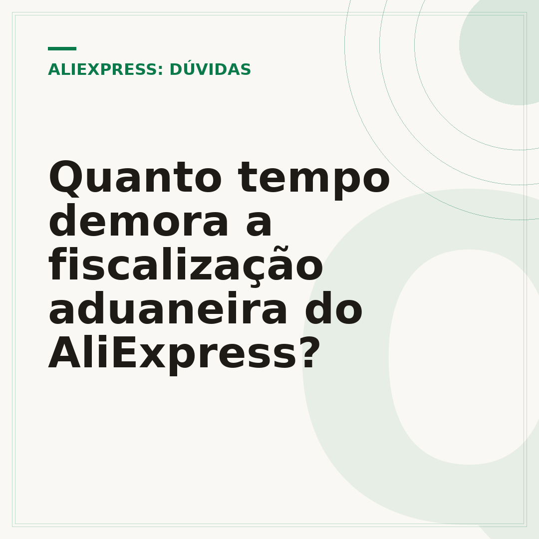 Quanto tempo demora a fiscalização aduaneira do AliExpress?