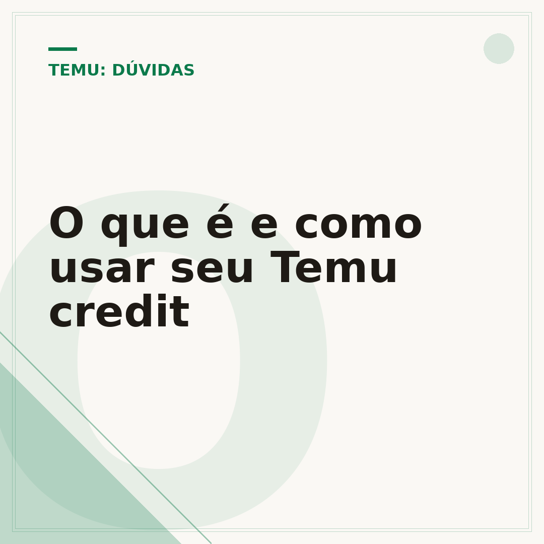 O que é e como usar seu Temu credit