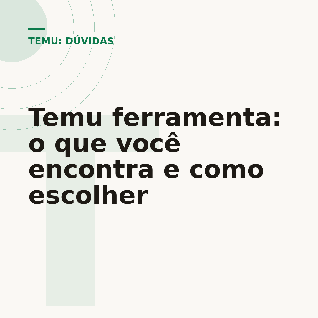 Temu ferramenta: o que você encontra e como escolher