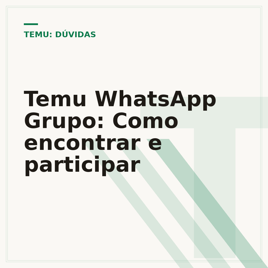 Temu WhatsApp Grupo: Como encontrar e participar