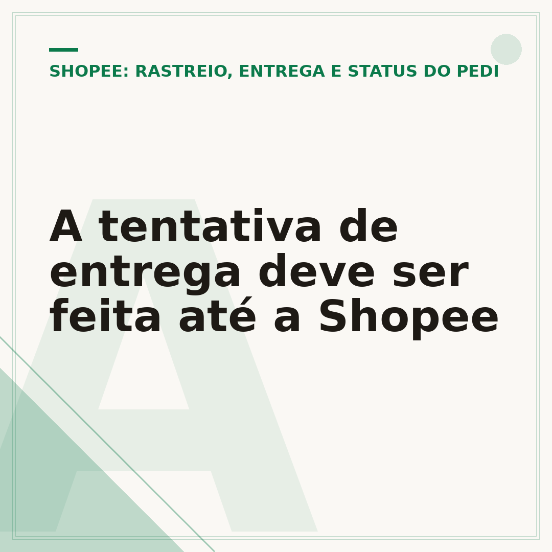 A tentativa de entrega deve ser feita até a Shopee