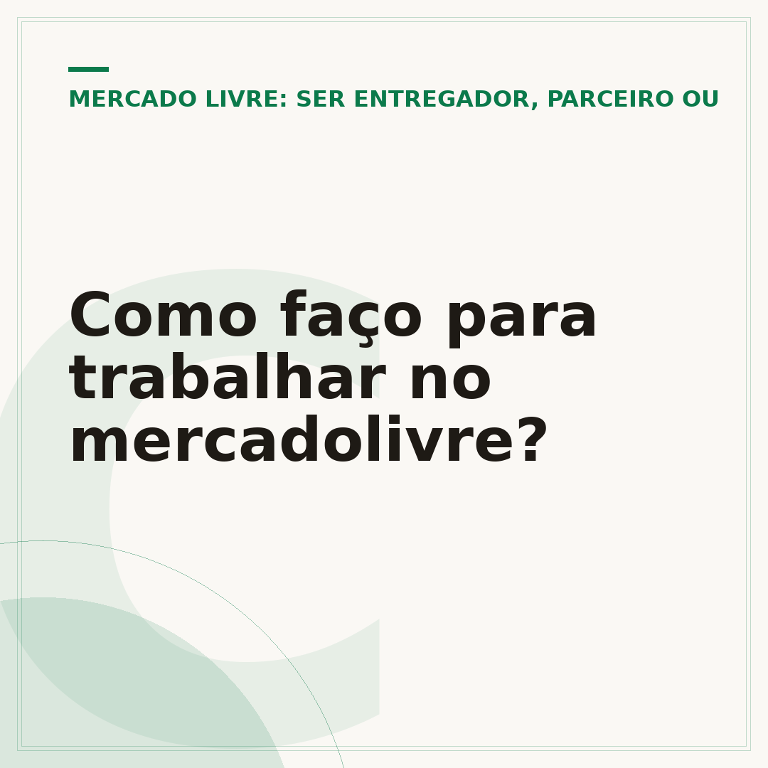 Como faço para trabalhar no mercadolivre?