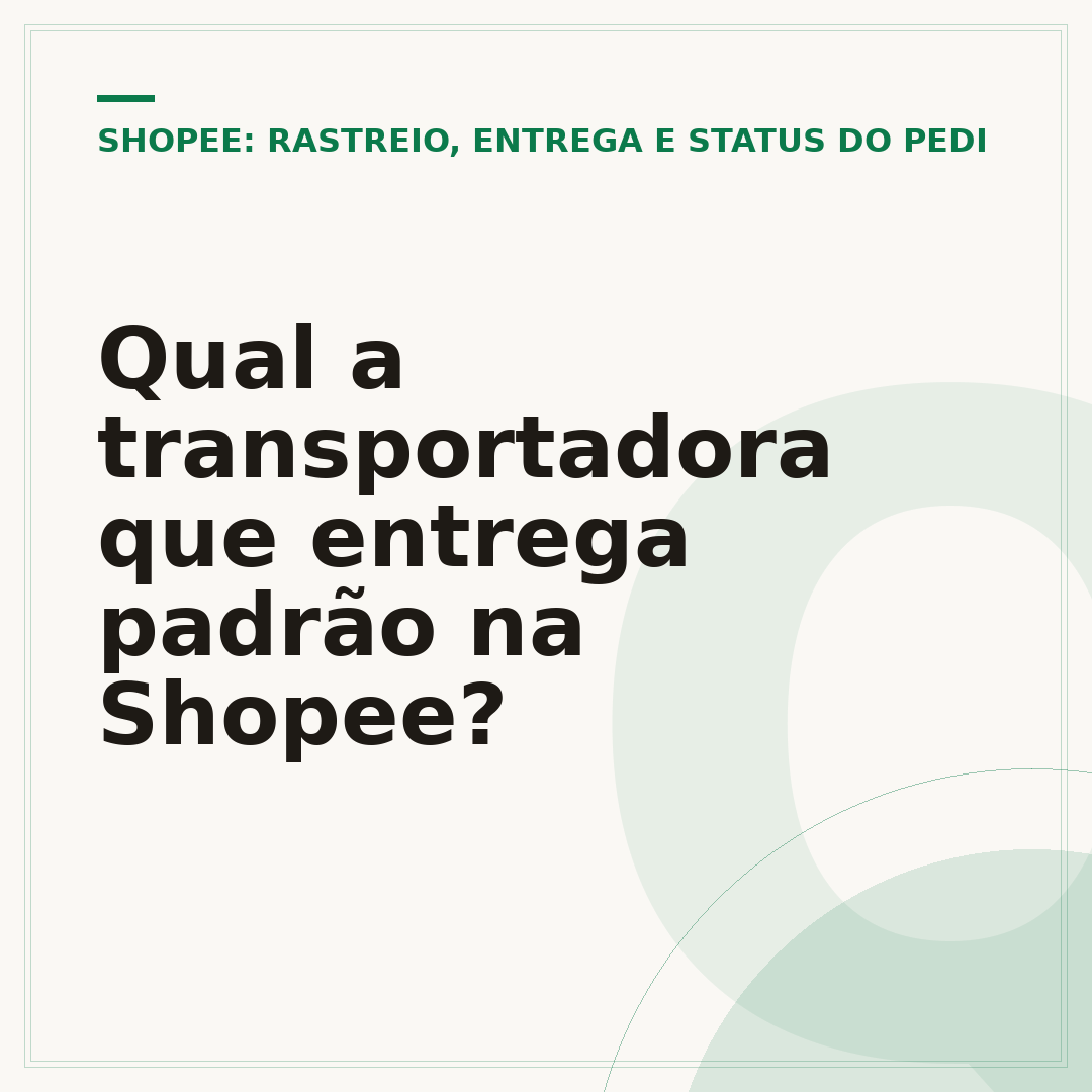 Qual a transportadora que entrega padrão na Shopee?