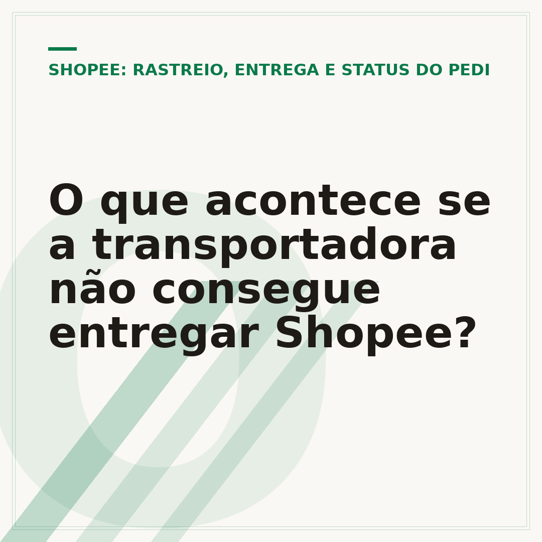 O que acontece se a transportadora não consegue entregar Shopee?
