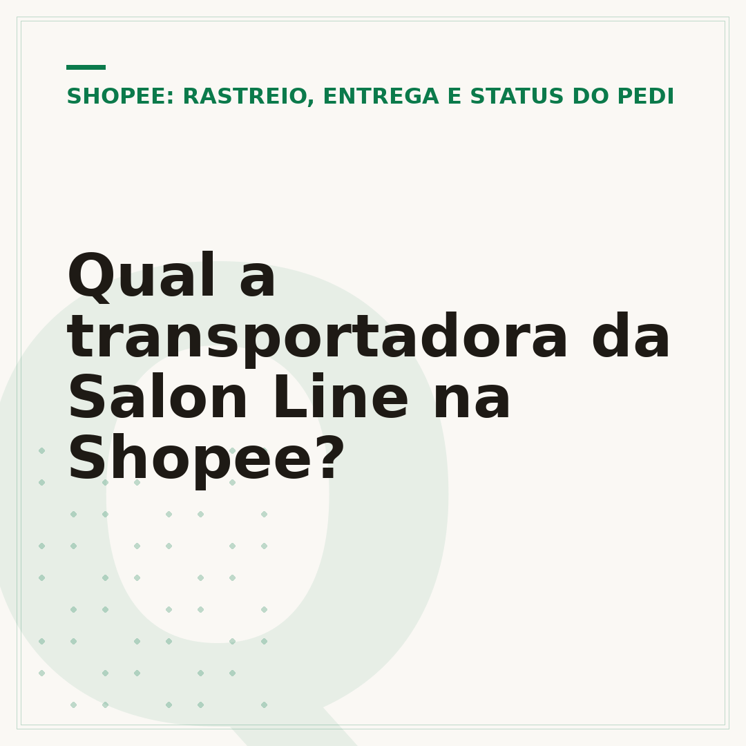 Qual a transportadora da Salon Line na Shopee?