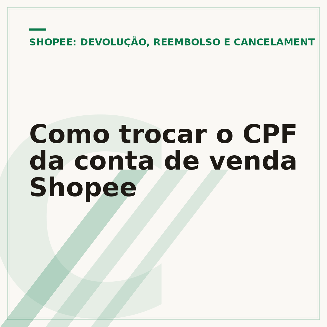 Como trocar o CPF da conta de venda Shopee