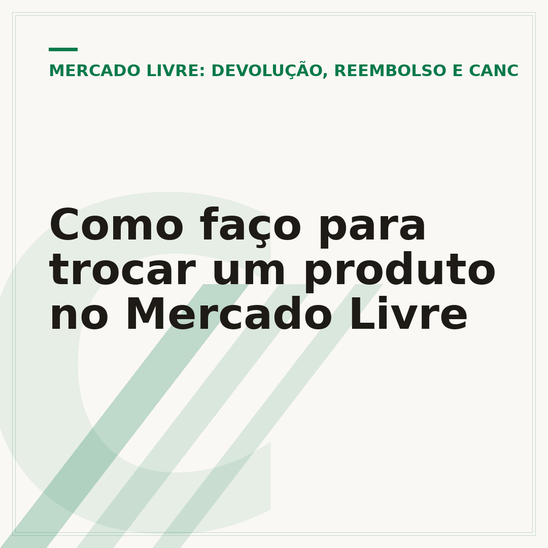 Como faço para trocar um produto no Mercado Livre