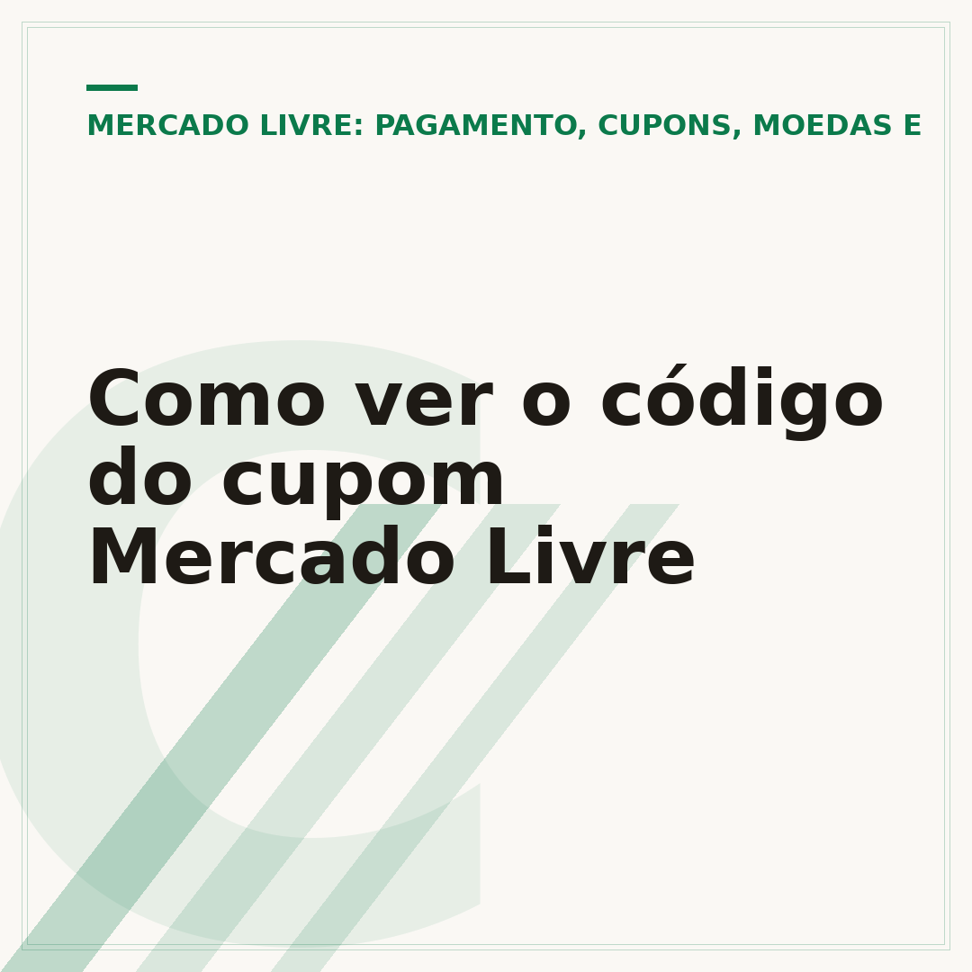 Como ver o código do cupom Mercado Livre